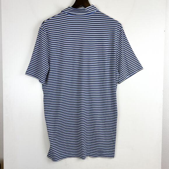 RLX Ralph Lauren 2012 US Open Olympic Club Stripe Polo Shirt Blue - M - Picture 5 of 8